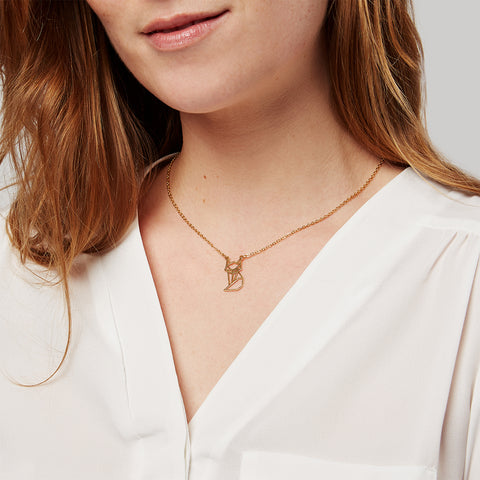 Fox Geometric Necklace Gold