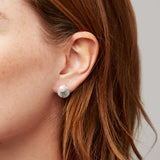 Open Shell Stud Earrings Silver
