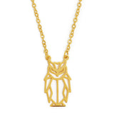 Owl Geometric Necklace Gold