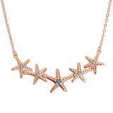 Starfish Linckia Necklace Rose Gold