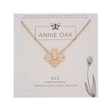 Bee Geometric Necklace Gold