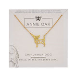 Chihuahua Dog Geometric Necklace Gold, Rose Gold or Silver