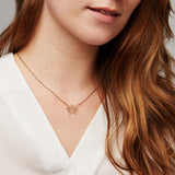 Butterfly Geometric Necklace Rose Gold
