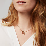 Chihuahua Dog Geometric Necklace Rose Gold