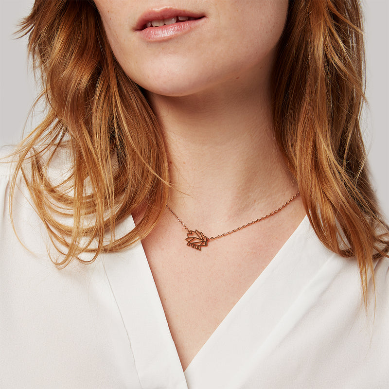 Hedgehog Geometric Necklace Rose Gold