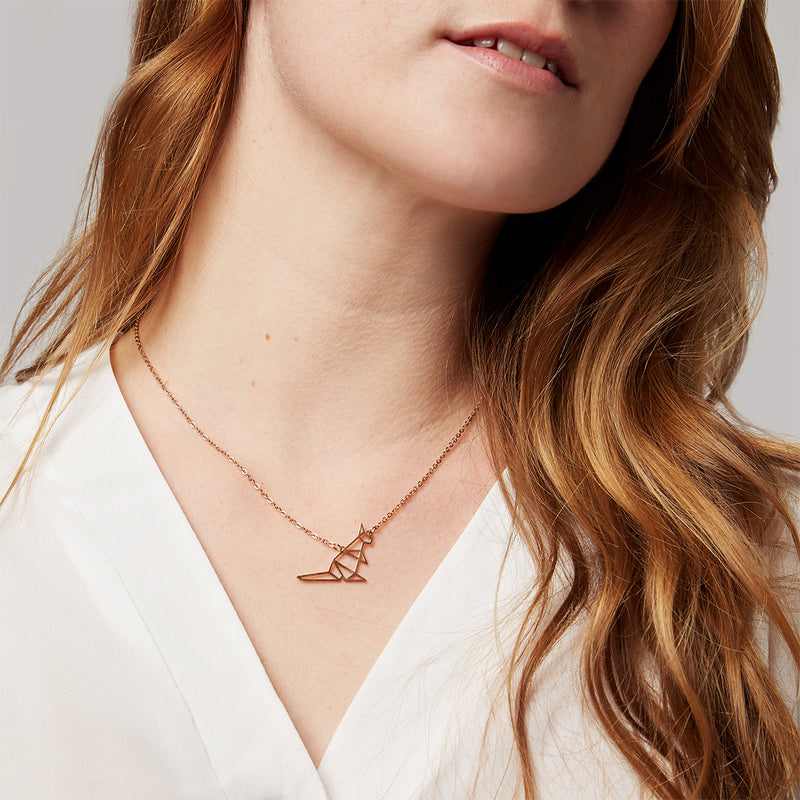 Kangaroo Geometric Necklace Rose Gold