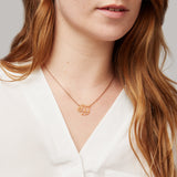 Sloth Geometric Necklace Rose Gold