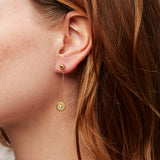 Daisy Drop Stud Earrings Gold