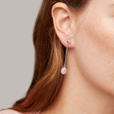 Daisy Drop Stud Earrings Silver