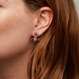 Sparkle Bee Drop Earrings Rose Gold