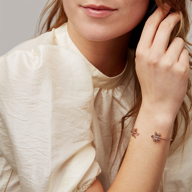 Sparkle Butterfly Bangle Rose Gold