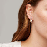 Ladybird Charm Drop Earrings Rose Gold