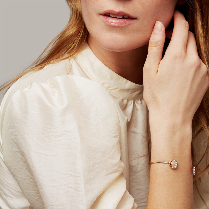 Encrusted Shell Rose Gold Bangle