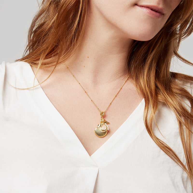 Moorea Triple Charm Necklace Gold