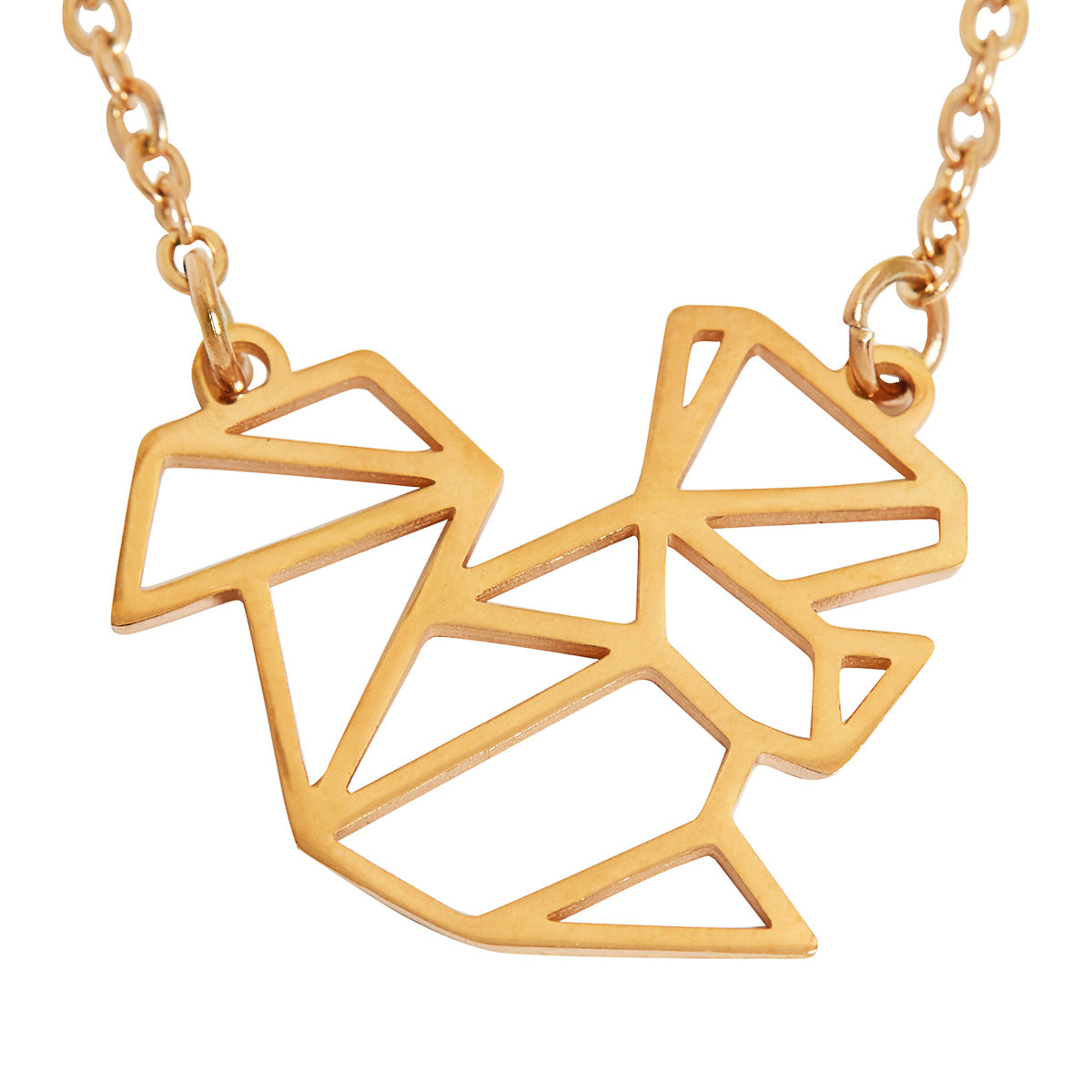 Squirrel Geometric Necklace Rose Gold