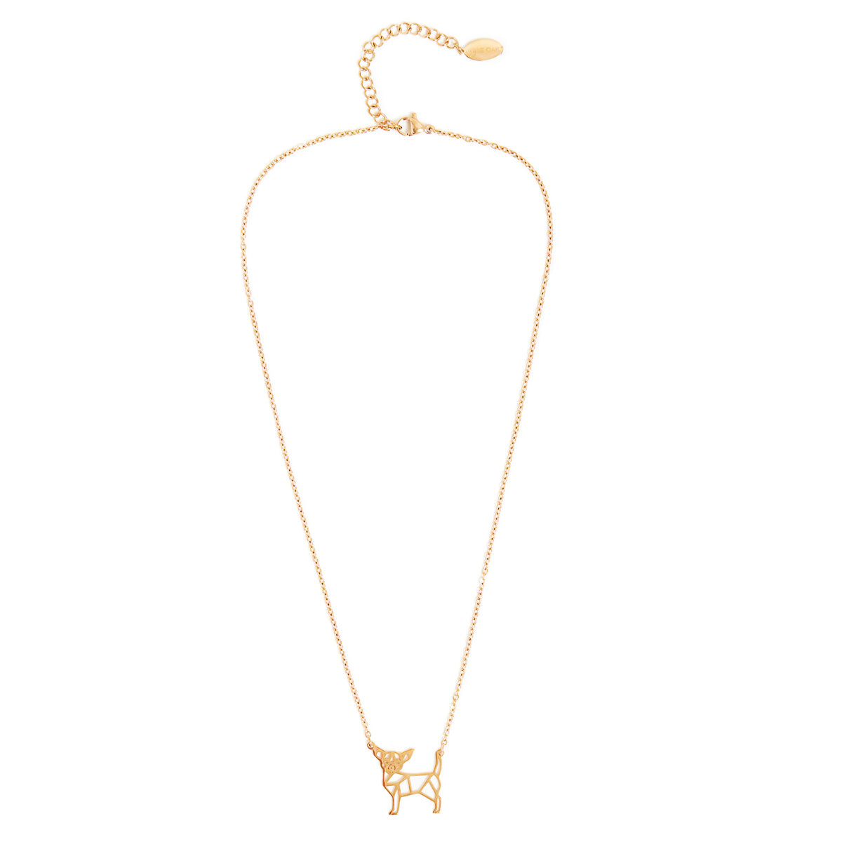 Chihuahua Dog Geometric Necklace Gold, Rose Gold or Silver