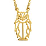Owl Geometric Necklace Gold