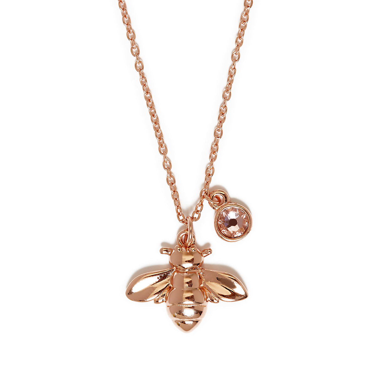 Sparkle Bee Necklace Rose Gold