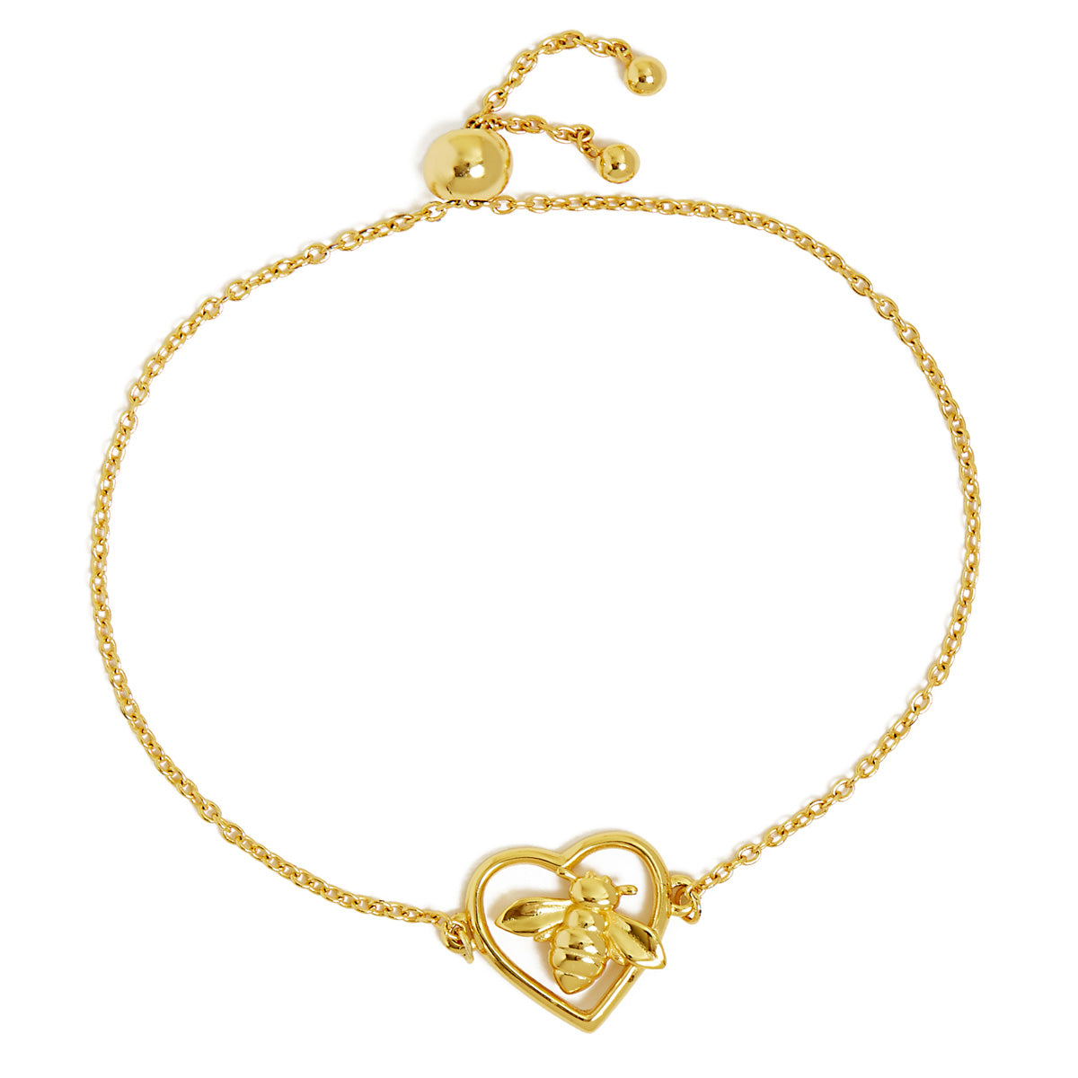 Bee Love Heart Bracelet Gold