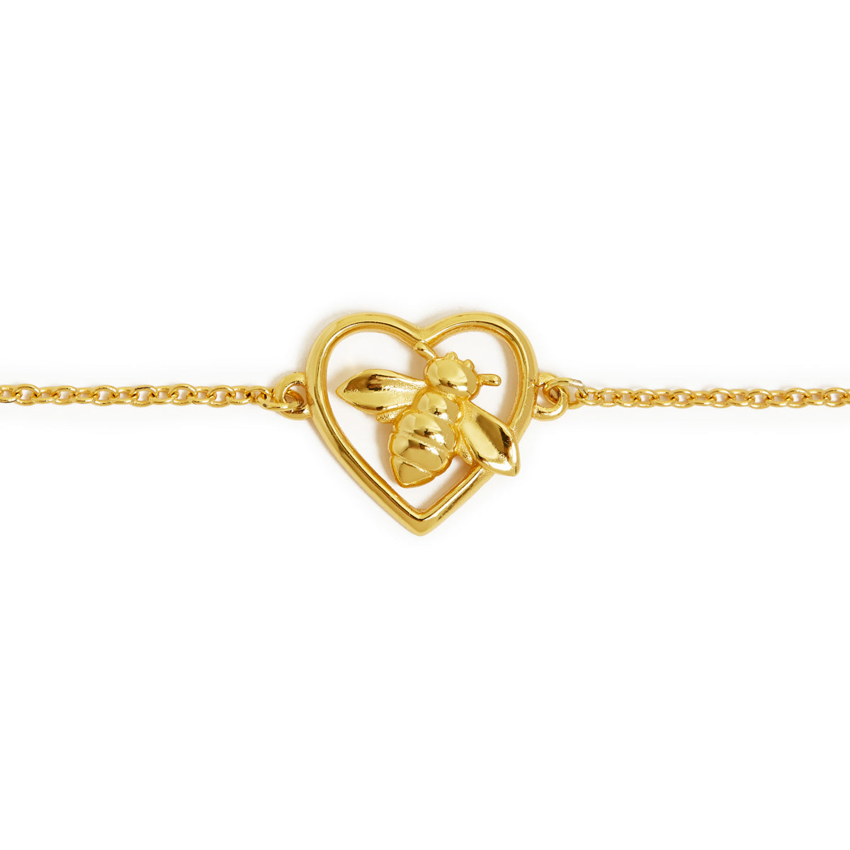 Bee Love Heart Bracelet Gold