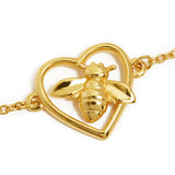 Bee Love Heart Bracelet Gold