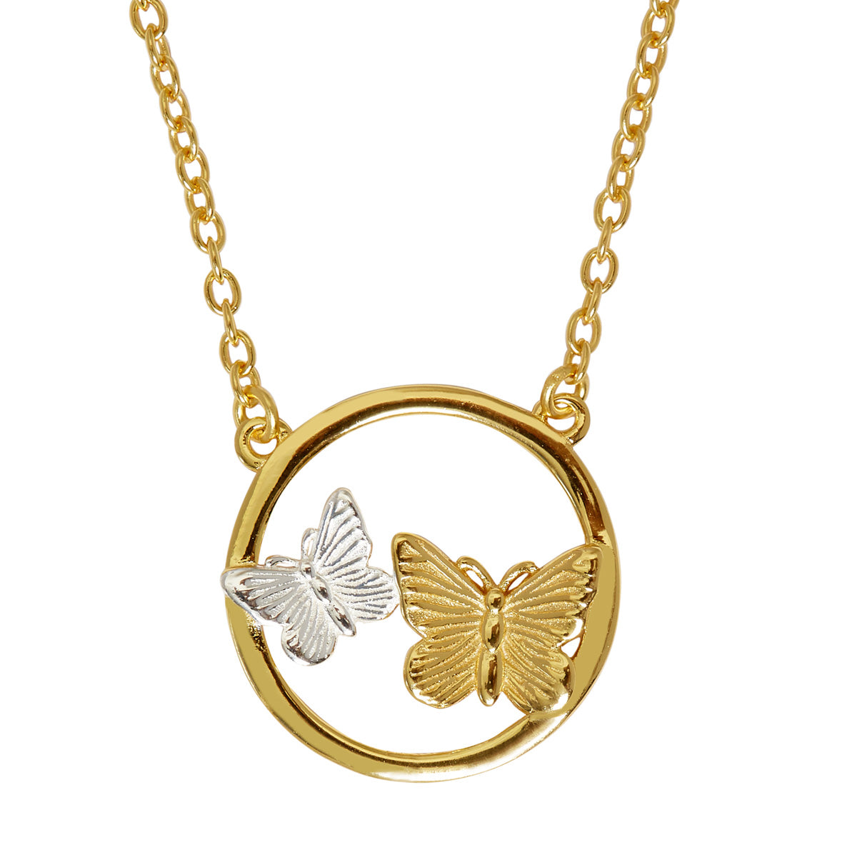 Butterfly Duo Necklace Gold & Silver