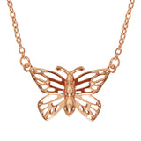 Butterfly Necklace Rose Gold