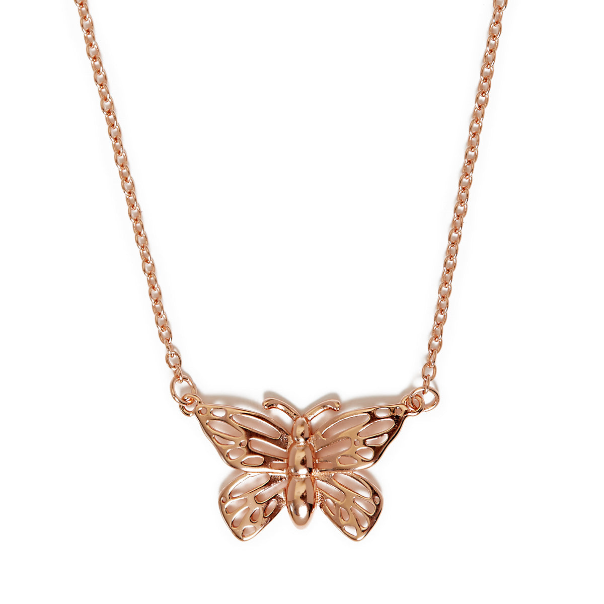 Butterfly Necklace Rose Gold