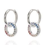 Eternal Circle Charm Huggie Earrings Silver