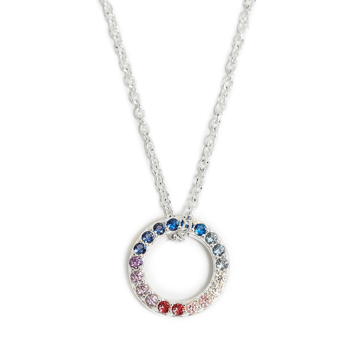 Rainbow sales circle necklace