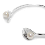 Open Shell Silver Bangle