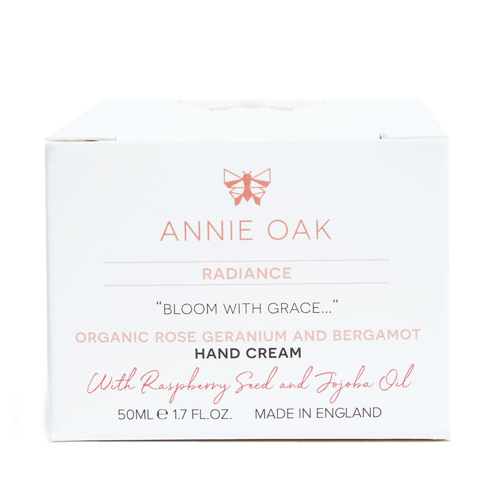 RADIANCE Organic & Natural Rose Geranium and Bergamot Hand Cream with Raspberry Seed and Jojoba Oil