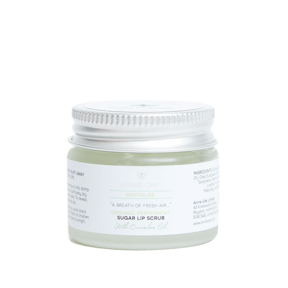 REVITALISE Organic & Natural Peppermint Sugar Lip Scrub with Cucumber Oil