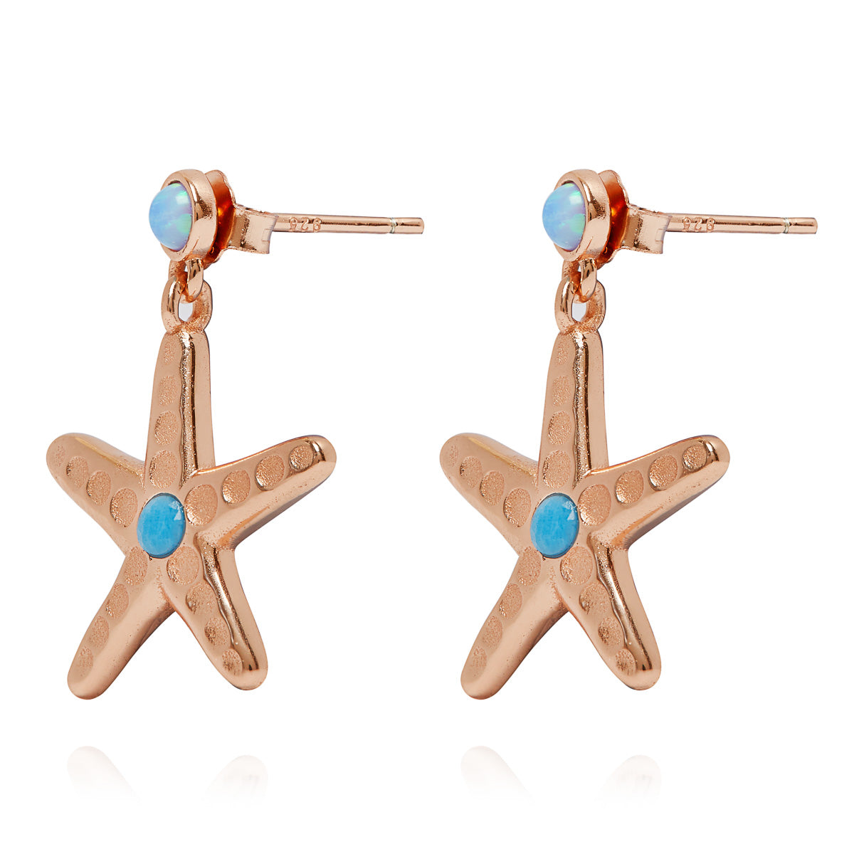 Starfish Drop Earrings Rose Gold