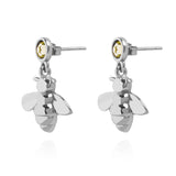 Sparkle Bee Drop Earrings Silver