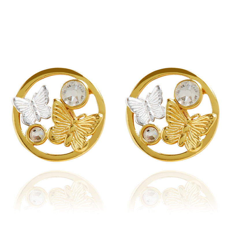 Butterfly Duo Stud Earrings Gold & Silver