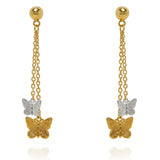 Butterfly Duo Drop Earrings Gold & Silver