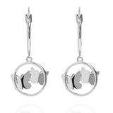 Butterfly Duo Charm Hoop Earrings Silver & Rose Gold