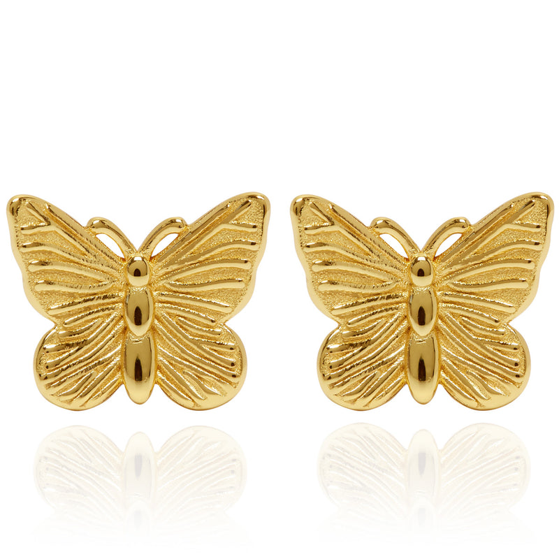 Butterfly Gold Stud Earrings