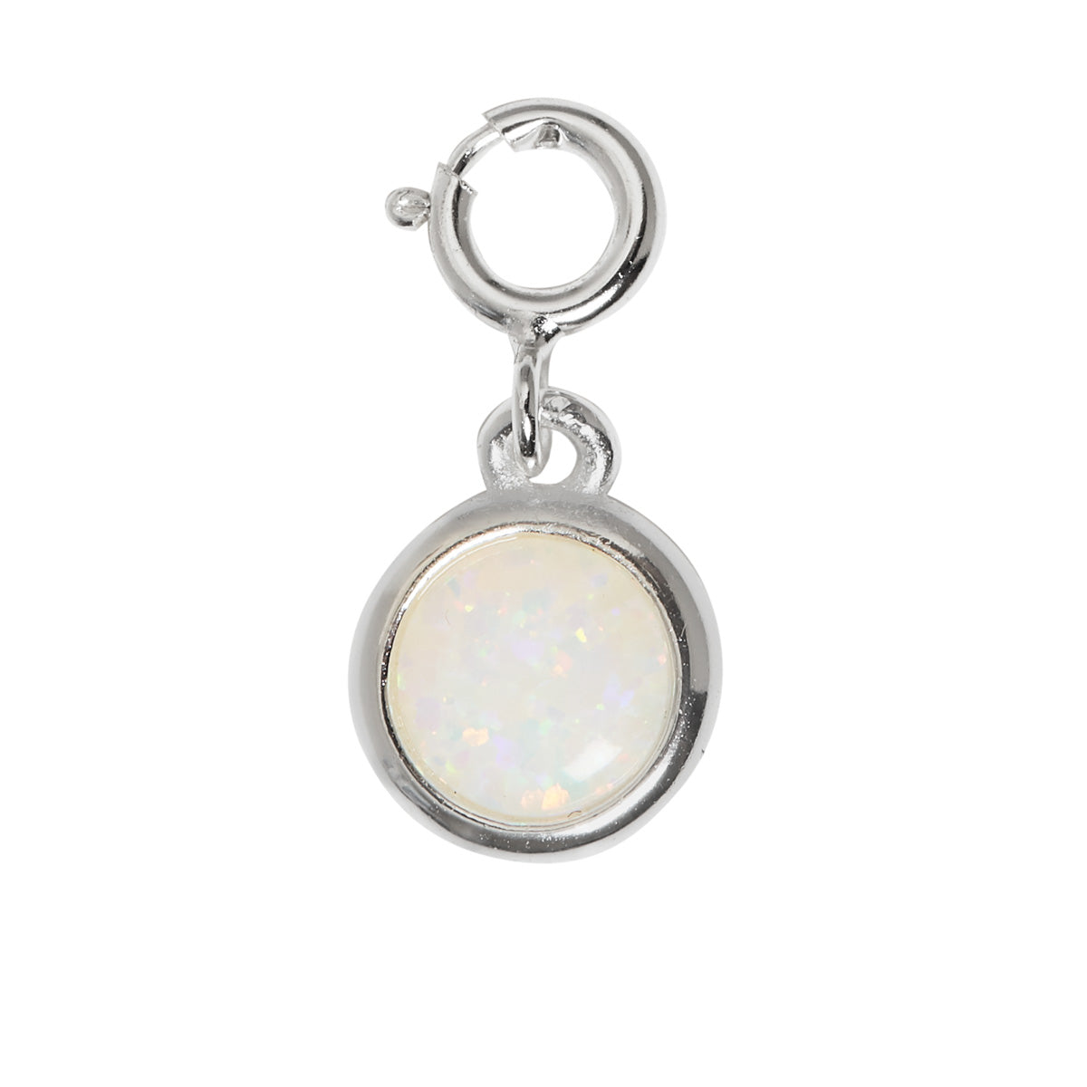 White Opal Charm Silver