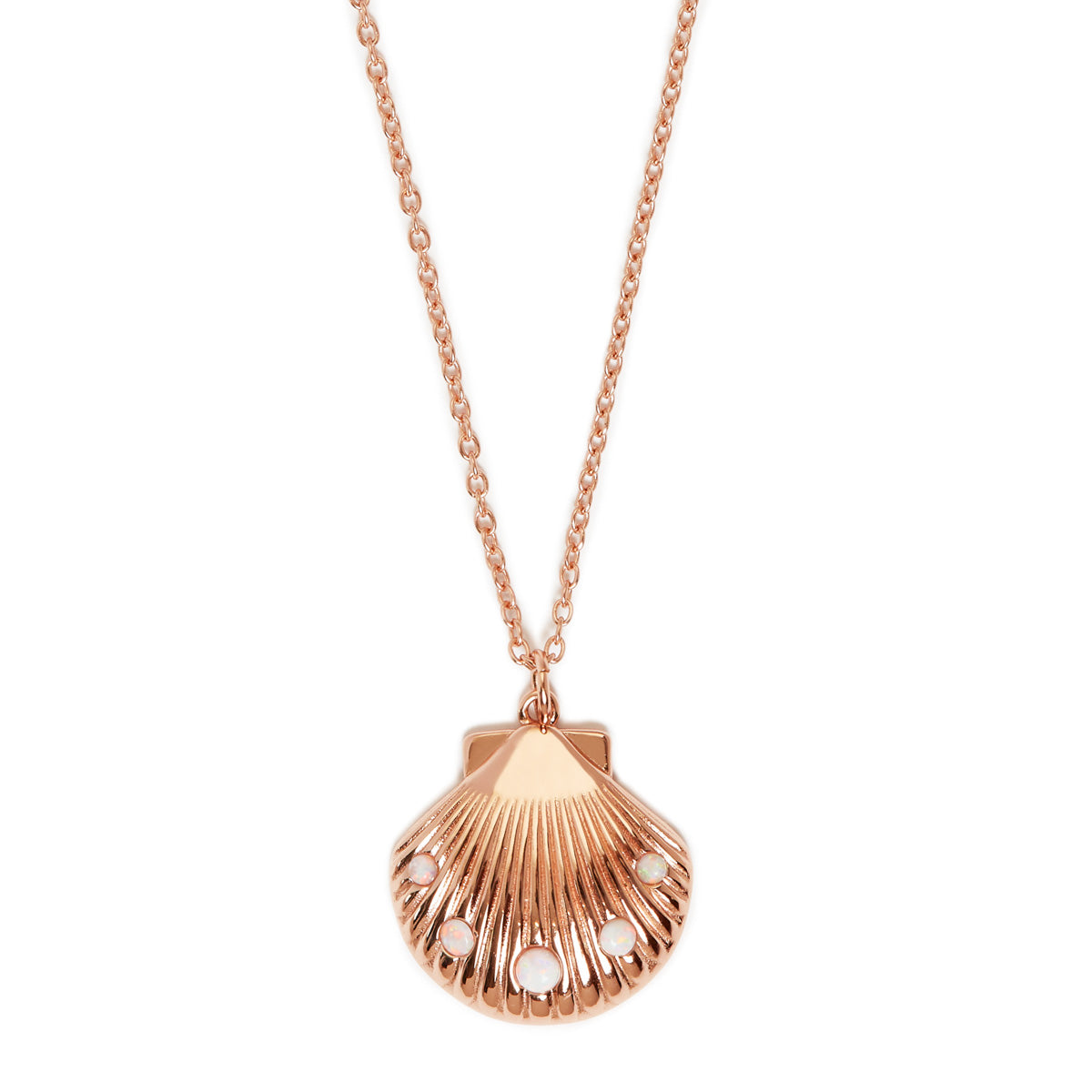 Encrusted Shell Necklace Rose Gold