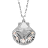 Encrusted Shell Necklace Silver