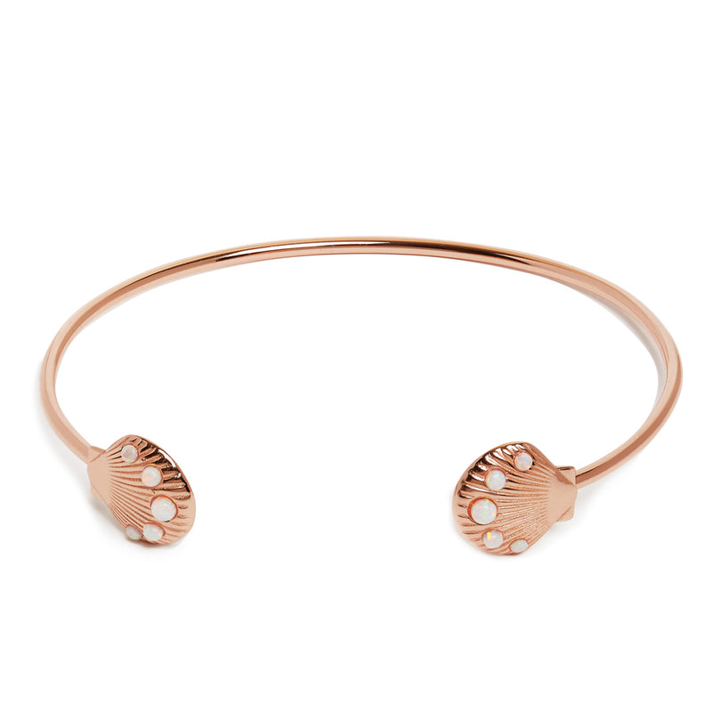 Encrusted Shell Rose Gold Bangle