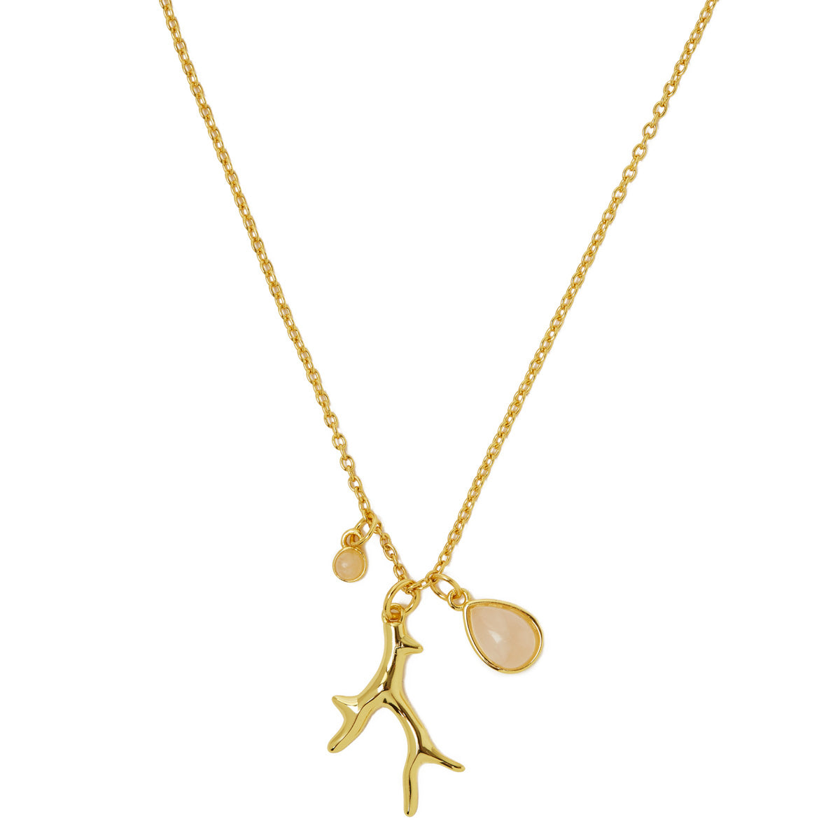 Coral Branch Dangle Pendant, Gold Plated Charms (68x58mm) G34687