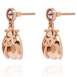 Ladybird Charm Drop Earrings Rose Gold