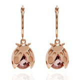 Ladybird Charm Hoop Earrings Rose Gold