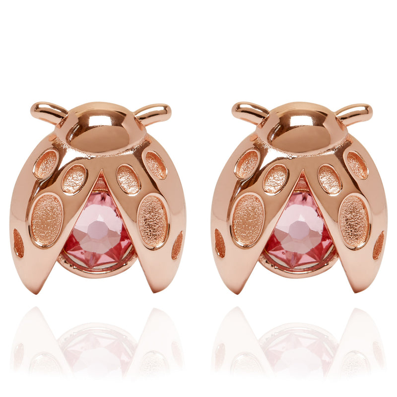 Ladybird Rose Gold Stud Earrings