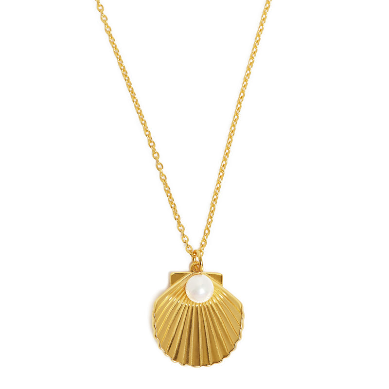 Open Shell Necklace Gold