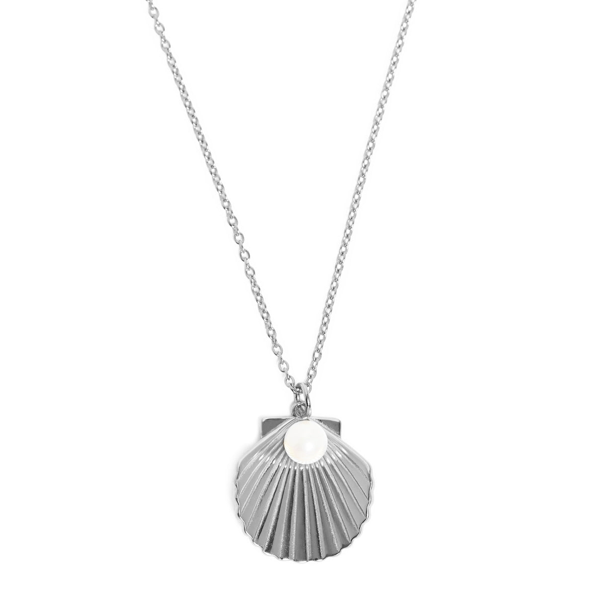 Open Shell Necklace Silver