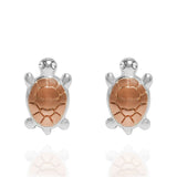 Turtle Maui Stud Earrings Rose Gold & Silver